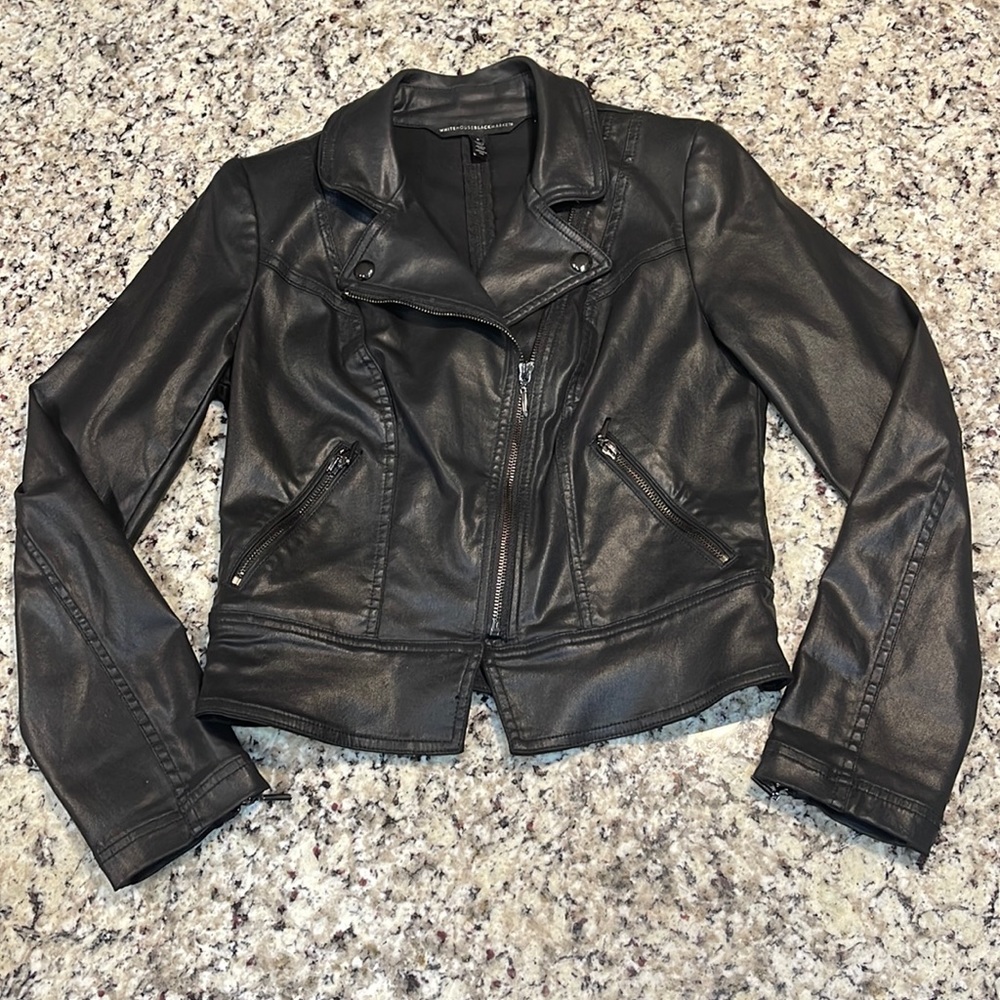 White House Black Market Womens Faux Leather Size 4 Jacket